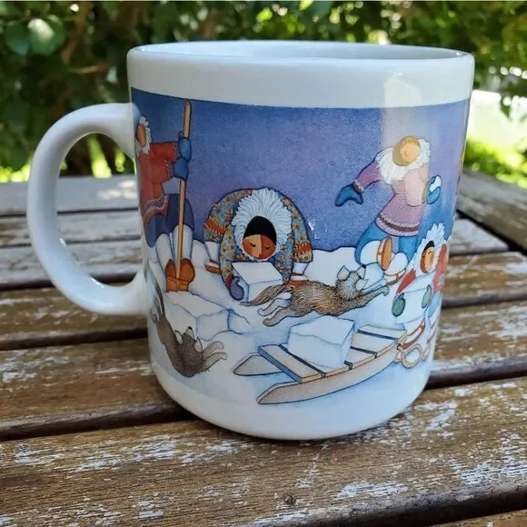 Barbara Lavalle Inuit Igloo Building Cup Mug - Picture 3 of 6